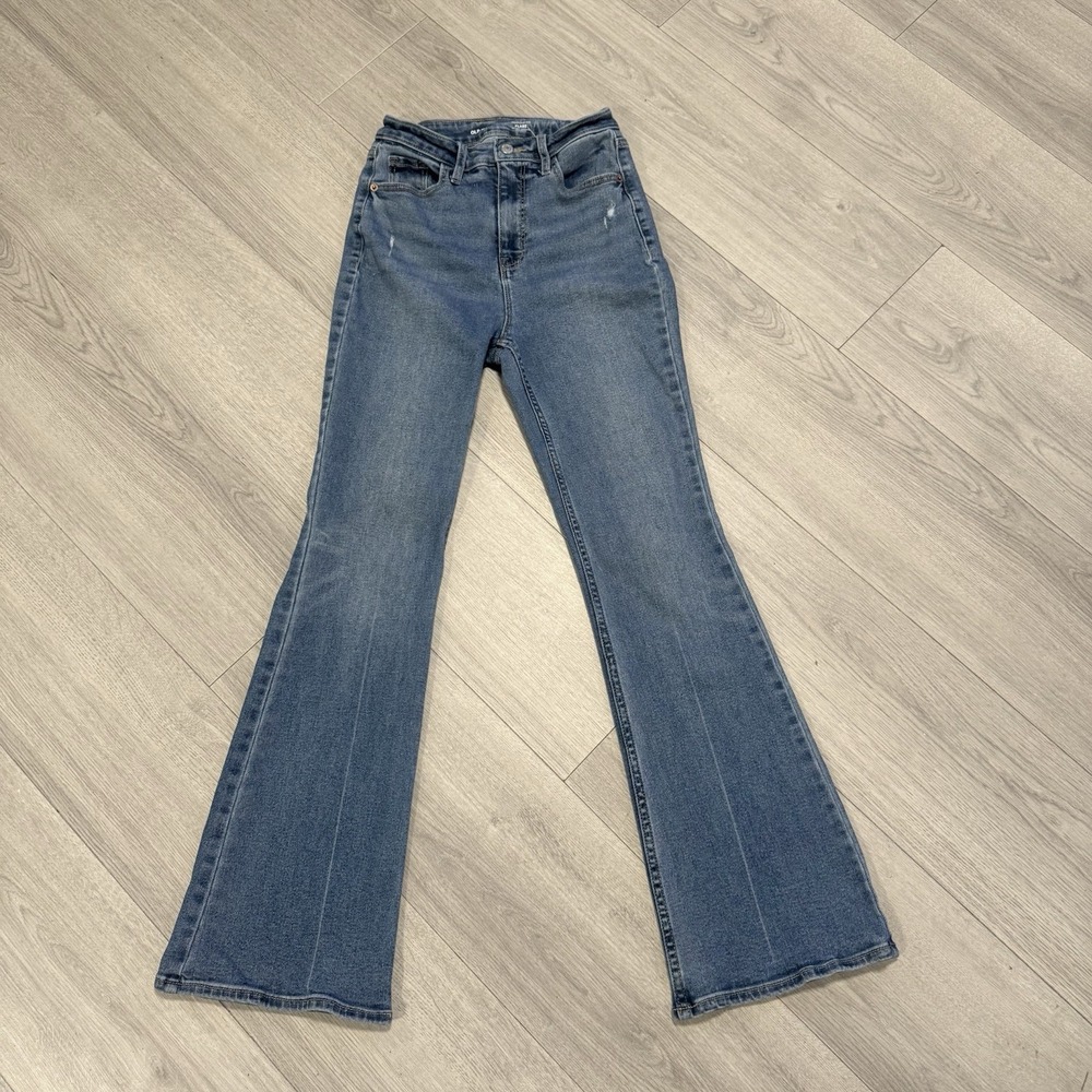 OLD NAVY HIGHER HIGH RISE FLARE JEANS WOMENS SIZE 0